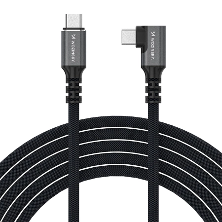 Kabel kątowy Wozinsky WPS1-UY41S USB-C Thunderbolt 4 240W 1,5m 4K - czarny