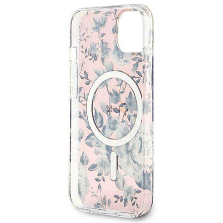 Guess GUHMP14MHCFWSP iPhone 14 Plus 6.7" pink/pink Hardcase Flower MagSafe