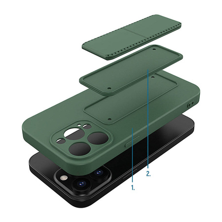 Wozinsky Kickstand Case elastyczne silikonowe etui z podstawką iPhone 13 mini czarny