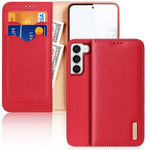 DUX DUCIS Hivo - skórzane etui portfelik do Samsung Galaxy S24 czerwone