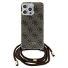 Etui Guess Crossbody Cord 4G Print na iPhone 15 Pro Max - brązowe