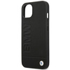Original Handyhülle IPHONE 14 PLUS BMW Leather Stamp (BMHCP14MSLLBK) schwarz