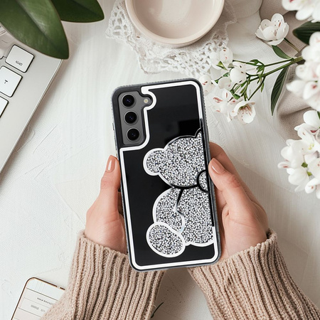 Futerał TEDDY BEAR do SAMSUNG A51 srebrny