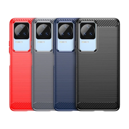Carbon Case für Xiaomi Poco F4 5G flexible Silikon-Carbon-Hülle schwarz