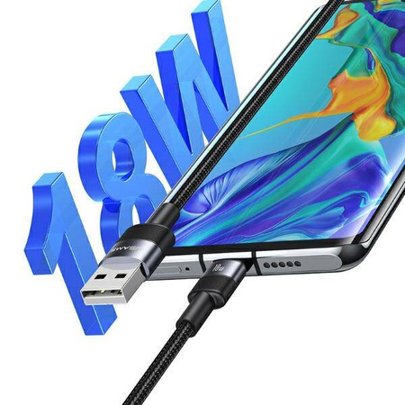 USAMS USB to USB-C Cable 3A 1.2 Fast Charging steel/tarnish SJ718USBSG01 (US-SJ718)