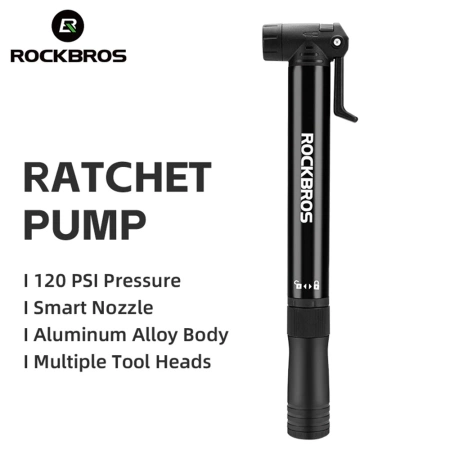 Rockbros 42320010001 Bicycle Pump Hand + Screwdriver - Black