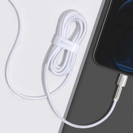 Baseus Cafule Metal Data kabel USB Typ C - Lightning 20 W Power Delivery 2 m biały (CATLJK-B02)