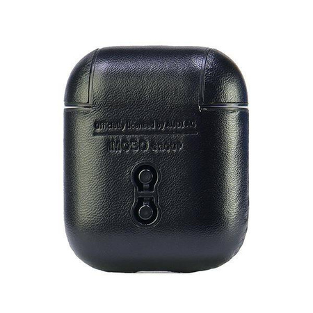 Original Handyhülle APPLE AIRPODS 1 / 2 Audi Leather Big Logo Cover (AU-AP-GT/D3-BK) schwarz