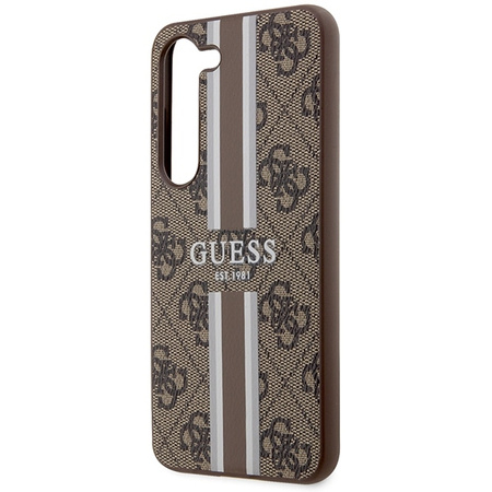 Guess 4G Printed Stripe - Etui Samsung Galaxy S23 (brązowy)