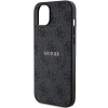 Guess 4G Collection Leather Metal Logo MagSafe Case for iPhone 14/15/13 - Black