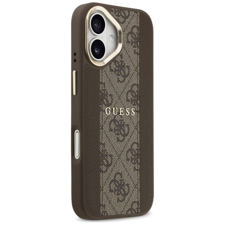 GUESS futerał do IPHONE 17 kompatybilny z MagSafe GUHMP17SPG4SEMCW (PU W/ 4G Stripe) brązowy