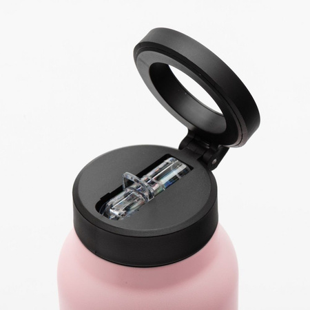 Butelka / bidon na wodę metal z uchwytem kompatybilnym z Magsafe 750ml różowy