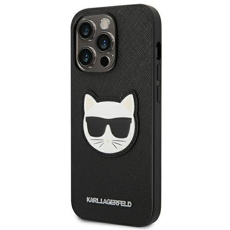 Karl Lagerfeld Saffiano Choupette Head Patch Case - Etui iPhone 14 Pro (czarny)