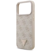 Etui Guess Leather 4G Triangle Strass MagSafe na iPhone 17 Pro Max - różowe