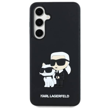 Etui Karl Lagerfeld 3D Rubber Karl&Choupette na Samsung Galaxy S24 FE - czarne