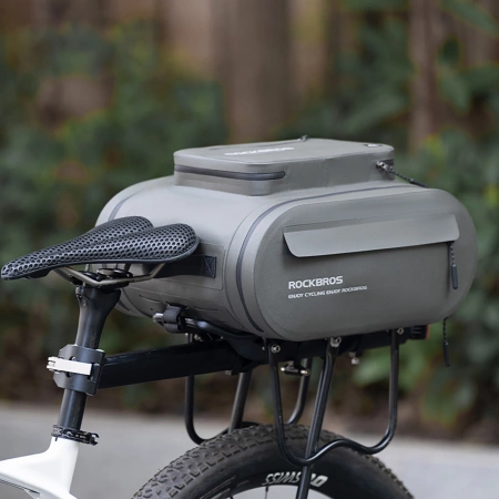 Rockbros wasserdichte Fahrradtasche, für den Kofferraum, Fassungsvermögen 14 l - grau