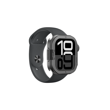 AmazingThing Titan Pro Metallgehäuse für Apple Watch 11 46 mm, Aluminium, Schwarz