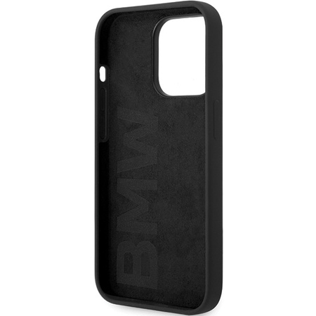 Original Handyhülle IPHONE 14 PRO MAX BMW Signature Liquid Silicone MagSafe (BMHMP14XSILBK2) schwarz