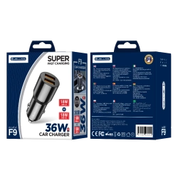 JELLICO ładowarka samochodowa F9 36W 2xUSB QC3.0 Czarny
