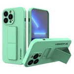 Wozinsky Kickstand Case elastyczne silikonowe etui z podstawką iPhone 13 Pro miętowy