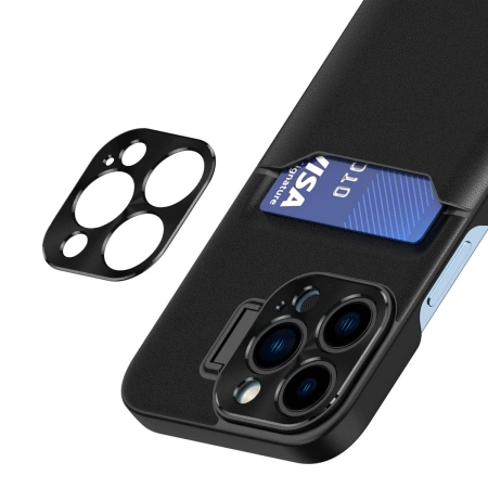 Leder Stand Case für Samsung Galaxy S23+ Card Wallet Cover mit Ständer schwarz