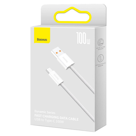 Baseus Dynamic Series USB-Kabel - USB Typ C 100 W 2 m weiß (CALD000702)