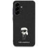 Karl Lagerfeld Fixed Glitter Ikonik Logo Metal Pin Case for Samsung Galaxy A36 - Black