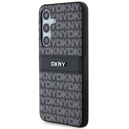 DKNY DKHCS24MPRTHSLK S24+ S926 czarny/black hardcase Leather Mono Stripe & Metal Logo