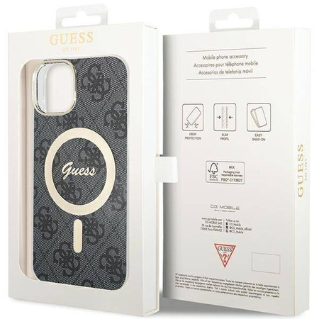 Oryginalne Etui IPHONE 14 PLUS / 15 PLUS Guess Hardcase 4G MagSafe (GUHMP15MH4STK) czarne