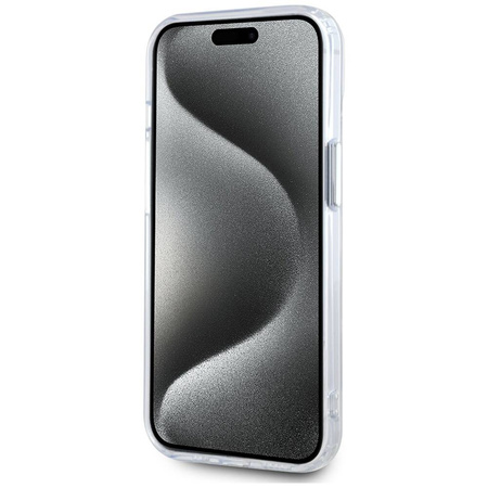 Original Case IPHONE 15 Karl Lagerfeld Hardcase IML Metal Karl Head MagSafe white
