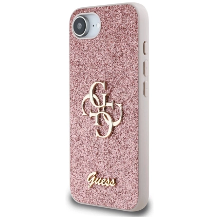 Guess Fixed Glitter Big 4G iPhone 16e Hülle - Rosa