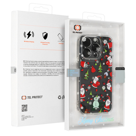 TEL PROTECT Christmas Clear Case do Iphone 14 Wzór 1