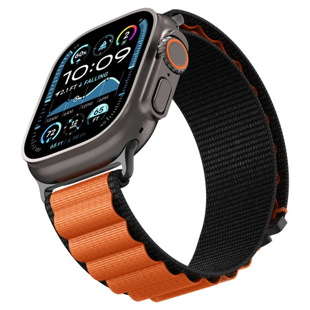 SPIGEN WBF1 BAND APPLE WATCH 6 / 7 / 8 / 9 / 10 / SE / ULTRA 1 / 2 (44 / 45 / 46 / 49 MM) BLACK/ORANGE