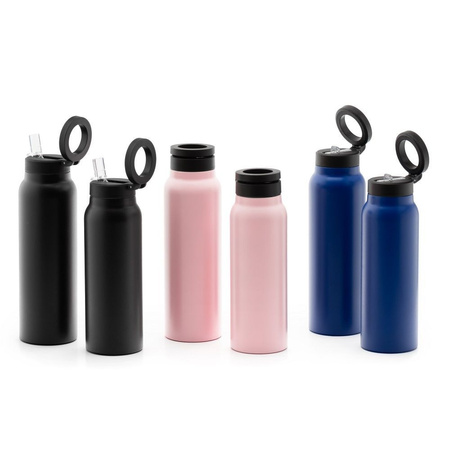 Butelka / bidon na wodę metal z uchwytem kompatybilnym z Magsafe 750ml niebieski