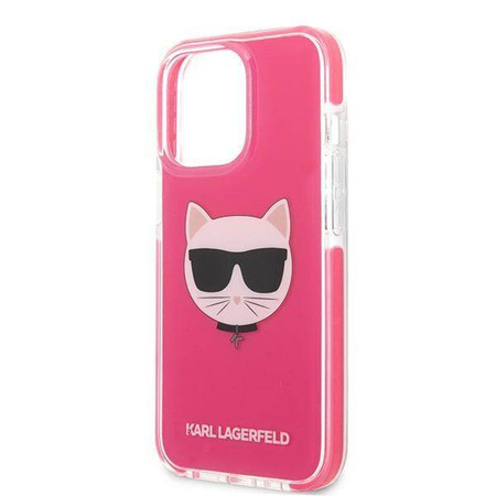 Oryginalne Etui IPHONE 13 PRO MAX Karl Lagerfeld Hardcase Choupette Head (KLHCP13XTPECPI) różowe