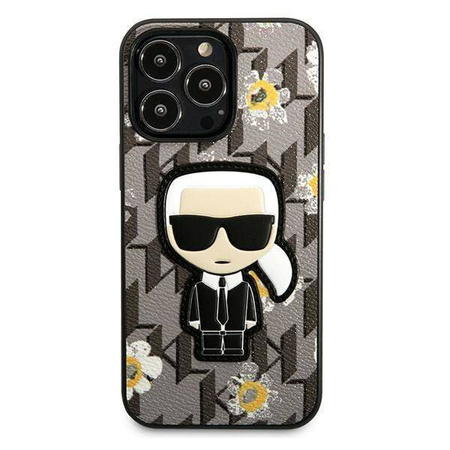 Oryginalne Etui IPHONE 13 PRO Karl Lagerfeld Flower Ikonik Karl (KLHCP13LPMNFIK1) szare