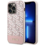 Guess GUHMP14LHGCFSEP iPhone 14 Pro 6.1" pink/pink hard case GCube Stripes MagSafe