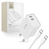 Wall Charger 2x USB-C PD 35W + Cable USB-C - USB-C white