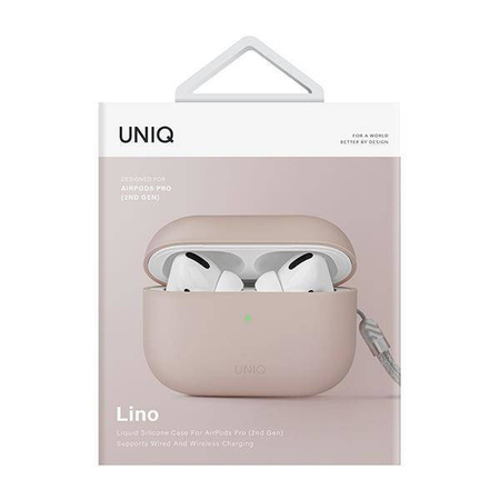 Uniq Hülle Lino AirPods Pro 2 gen Silikon rosa/blush pink