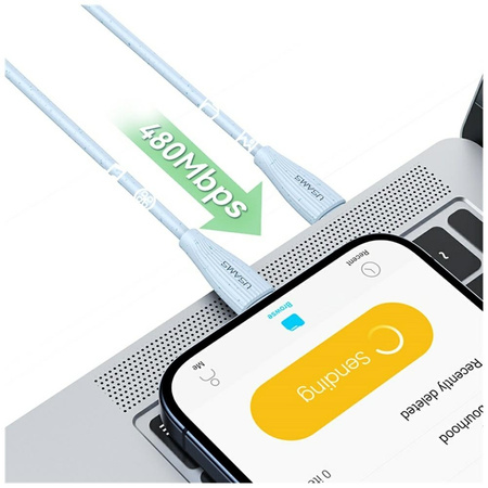 Kabel USAMS Green Series SJ717 30W USB-C do Lightning 1m biały