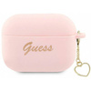 Guess GUAP2LSCHSP AirPods Pro 2 cover różowy/pink Silicone Charm Heart Collection