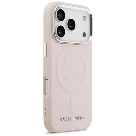 Etui Karl Lagerfeld Initial & Metal Logo MagSafe do iPhone 17 Pro Max - różowe