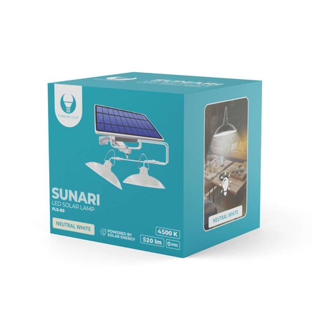 Lampa solarna LED SUNARI FLS-80 podwójna 6W 520lm 4500K 5500mAh Li-Ion Forever Light
