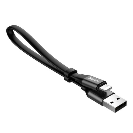 Baseus Nimble płaski kabel przewód USB / Lightning z uchwytem 2A 0,23M czarny (CALMBJ-B01)