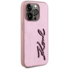Karl Lagerfeld Wrinkled Metal Signature iPhone 15 Pro Max Hülle - Rosa