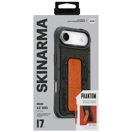 Etui Skinarma Phantom do iPhone 17 Air Magnetic Charging + Grip Stand oliwkowy