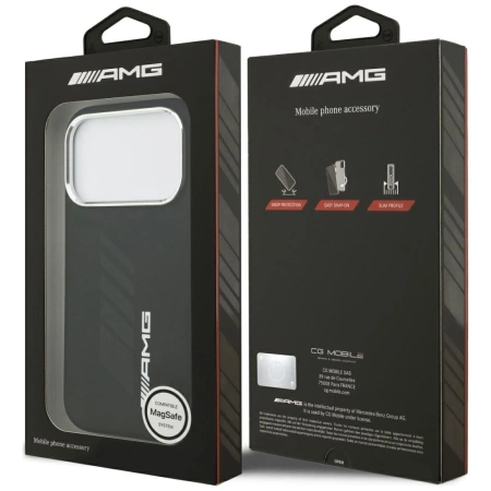 AMG Silikon-Hülle im Oversize-Rhombus-Design mit MagSafe-Funktion für iPhone 17 Pro – Schwarz