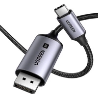 Ugreen CM556-Kabel mit USB-C- und DisplayPort 8K-Anschlüssen, 2 m lang – Grau