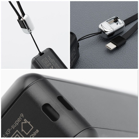 Wielofunkcyjna ładowarka Forcell F-Energy 6w1 USB A + USB C PD 45W + power bank 15000 mAh + ładowanie bezprzewodowe 15W czarna