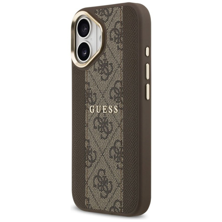 GUESS futerał do IPHONE 17 kompatybilny z MagSafe GUHMP17SPG4SEMCW (PU W/ 4G Stripe) brązowy